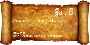 Zsohár Bertalan névjegykártya